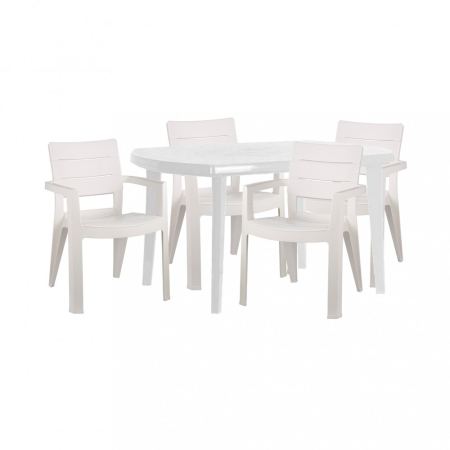 Produse temporar indisponibile - Curver Set mobilier de grădină Elsa 4+1, alb