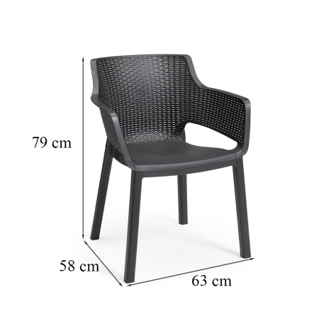 Curver Set mobilier de grădină Eva Balcony cu masă Vigo grafit [3]