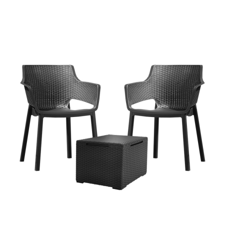 Mobilier grădină - Curver Set mobilier de grădină Eva Balcony cu masă Vigo grafit