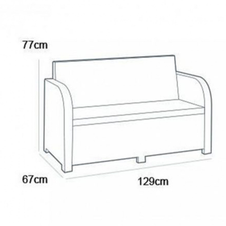 Curver Set mobilier de grădină Georgia, culoare maro, cu perne taupe calde [3]