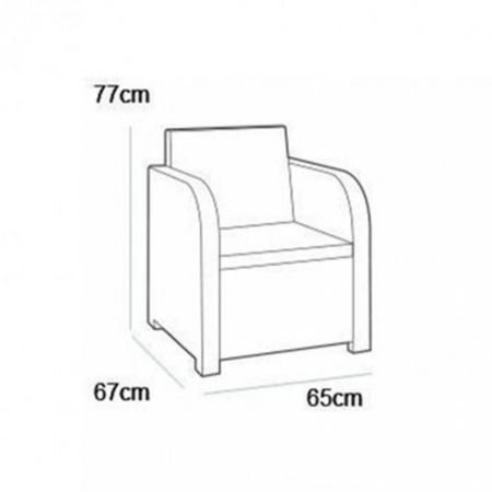 Curver Set mobilier de grădină Georgia, culoare maro, cu perne taupe calde [1]