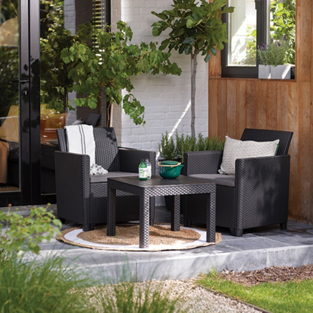 Curver Set mobilier de grădină pentru balcon Claire III cu masă Orlando, grafit [1]