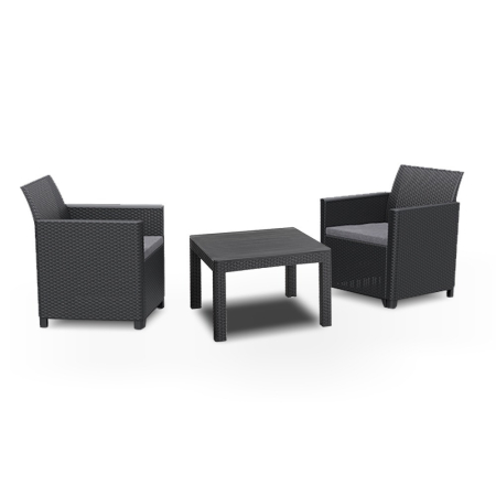 Produse temporar indisponibile - Curver Set mobilier de grădină pentru balcon Claire III cu masă Orlando, grafit