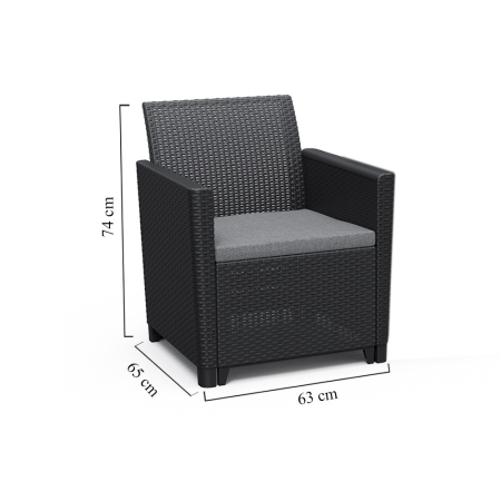 Curver Set mobilier de grădină pentru balcon Claire III cu masă Orlando, grafit [4]