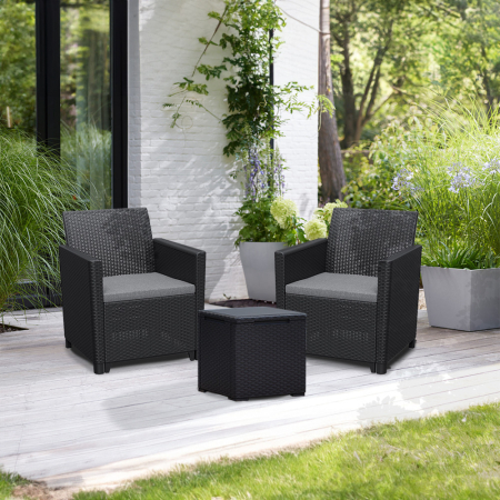 Curver Set mobilier de grădină pentru balcon Claire IV cu masă de depozitare Vigo [1]