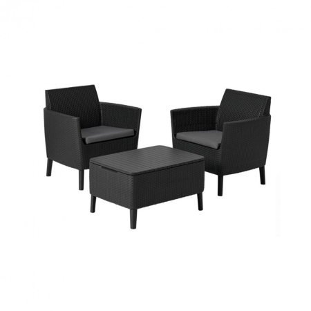 Produse temporar indisponibile - Curver Set mobilier de grădină pentru balcon Salemo, 2 fotolii cu măsuță