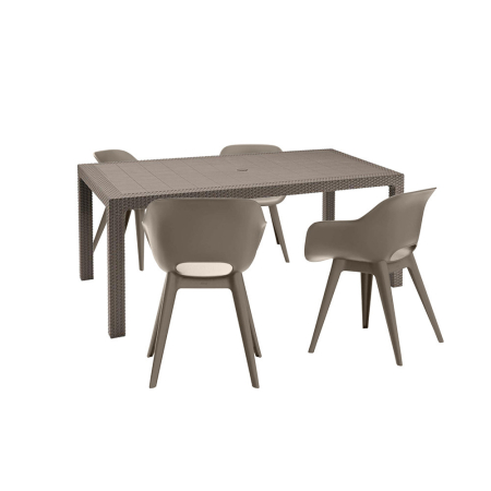 Produse temporar indisponibile - Curver Set mobilier de grădină Romy 4+1, culoare cappuccino