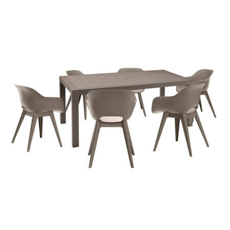 Produse temporar indisponibile - Curver Set de mobilier de grădină Romy 6+1 cappuccino