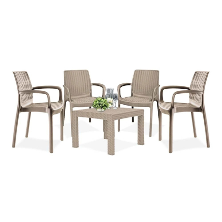 Produse temporar indisponibile - Curver Rosali 4+1 set de mobilier de grădină cappuccino