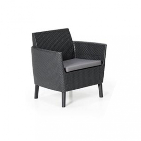 Curver Set Salemo cu canapea cu trei locuri, 2 fotolii, masă mică gri/gri deschis [2]