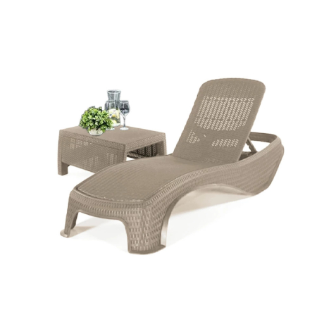 Șezlong - Curver Set șezlonguri de grădină Atlantic Corfu cu masă cappuccino