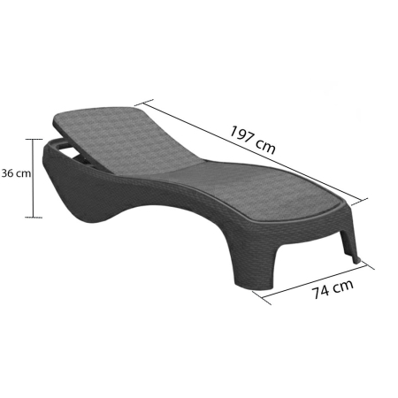 Curver Set șezlonguri de grădină Atlantic cu masă Rosario grafit [2]