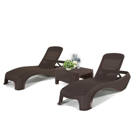 Șezlong - Curver Set șezlonguri de grădină Atlantic duo cu masă Corfu