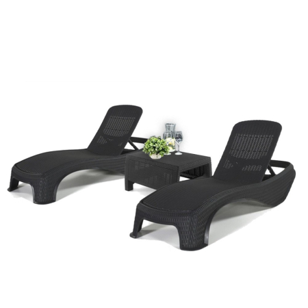 Produse temporar indisponibile - Curver Set șezlonguri de grădină Atlantic Duo cu masă Corfu