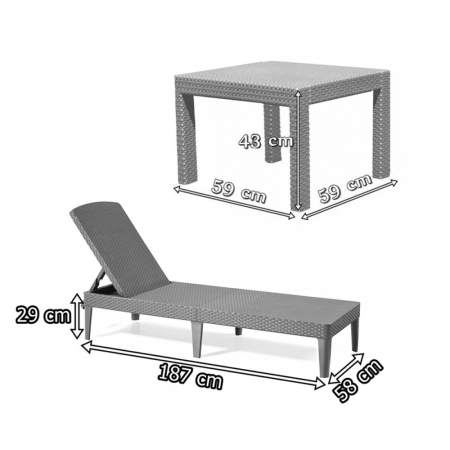 Curver Set șezlonguri de grădină Jaipur cu masă Rosario [3]