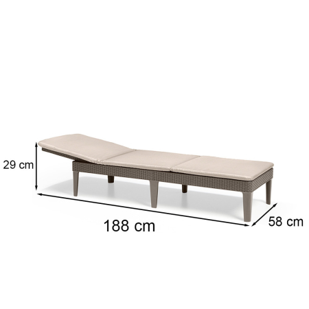 Curver Șezlong de grădină Jaipur cu pernă [2]