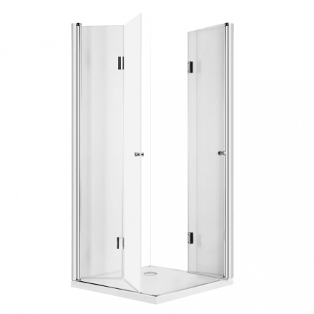 Deante Cabină de duș KERRIA pătrată cu ușă dublă tip acordeon 80x80x200 cm, sticlă transparentă [1]
