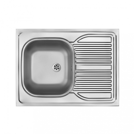 Produse temporar indisponibile - Deante Tango chiuvetă cu un singur bazin cu tavă de scurgere 80x60cm, satin, reversibilă