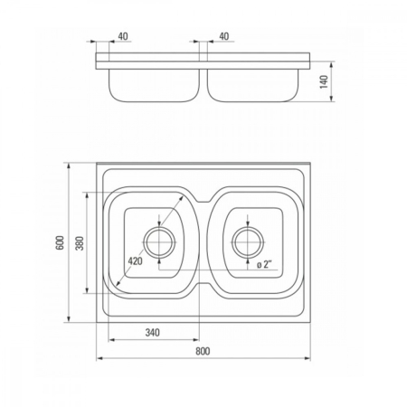Deante Chiuvetă Tango din oțel inoxidabil cu două chiuvete cu efect textil [1]