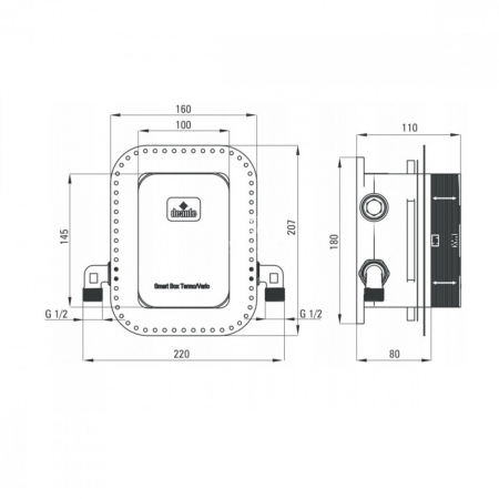 Deante Deante BXYX44T Cutie inteligentă cu două brațe pentru pardoseală cu schimbător de dușuri [1]