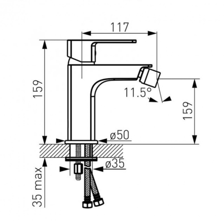 Ferro Robinet bideu ALBA, set de scurgere automată Crom. [1]