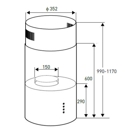 Focus Hotă de bucătărie cilindrică Shadow Black 190 W [1]