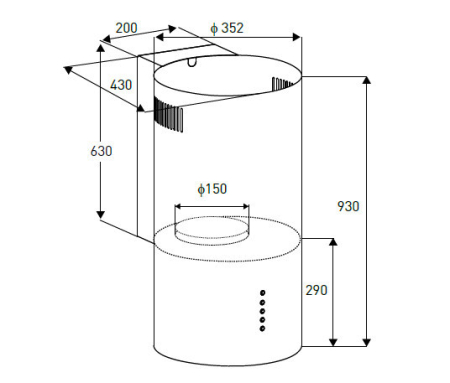 Focus Hotă de bucătărie Osaka Black 192 W [1]