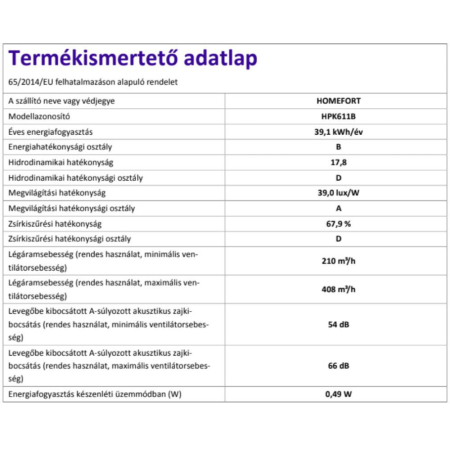 Homefort Hotă HOMEFORT HPK611B [5]