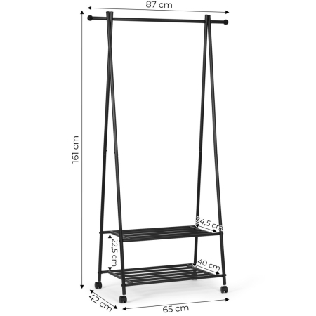 Homelux 2 rafturi cu suport pentru agățat haine și pantofi [9]