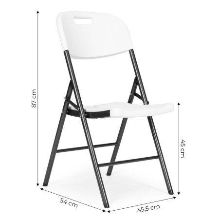 Homelux 4 bucăți scaun pliabil metal și HDPE alb [9]