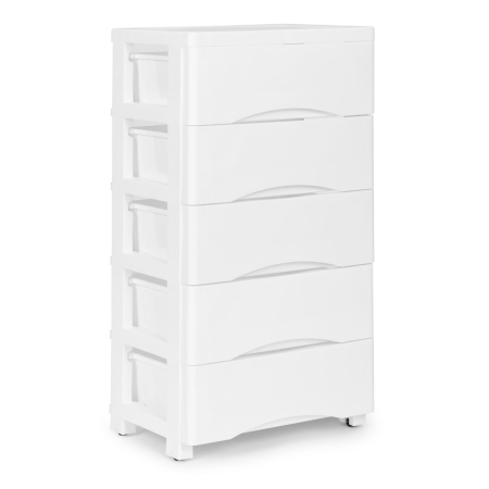 Homelux 5 sertare cu raft extensibil cu picioare cu roți alb [2]