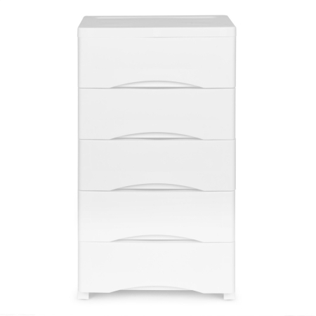 Homelux 5 sertare cu raft extensibil cu picioare cu roți alb [1]