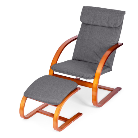 Homelux Balansoar finlandez cu cadru din lemn și suport pentru picioare hazel - gri [3]