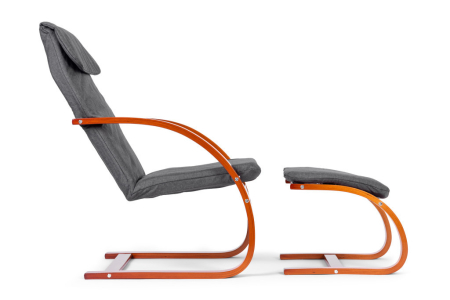 Homelux Balansoar finlandez cu cadru din lemn și suport pentru picioare hazel - gri [2]