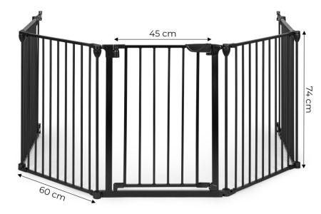 Homelux Balustradă de siguranță 5 panouri 60 cm metal negru [9]