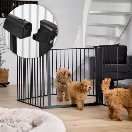 Homelux Balustradă de siguranță 5 panouri 60 cm metal negru [5]