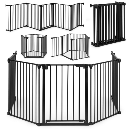 Mamă-copil - Homelux Balustradă de siguranță 5 panouri 60 cm metal negru