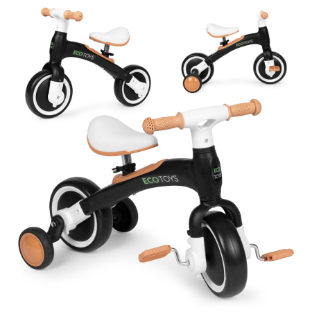 Jocuri și sport - Homelux Bicicletă de jogging 3-in-1 cu pedale și roți laterale negru
