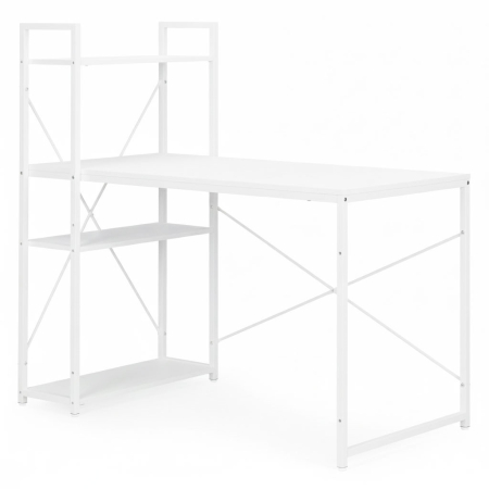 Homelux Birou 120x60 cm cu 3 rafturi Alb [5]