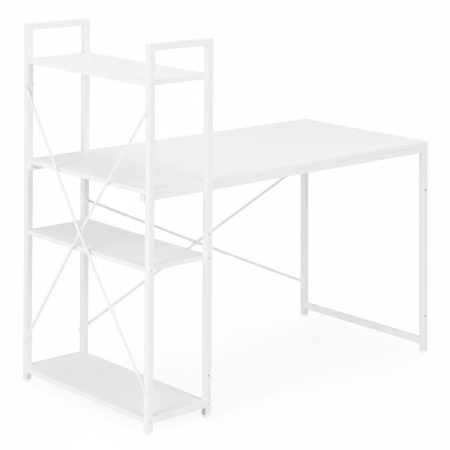 Homelux Birou 120x60 cm cu 3 rafturi Alb [4]