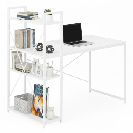 Produse temporar indisponibile - Homelux Birou 120x60 cm cu 3 rafturi Alb