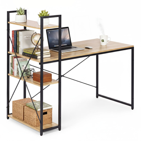 Produse temporar indisponibile - Homelux Birou 120x60 cm cu 3 rafturi Loft Style