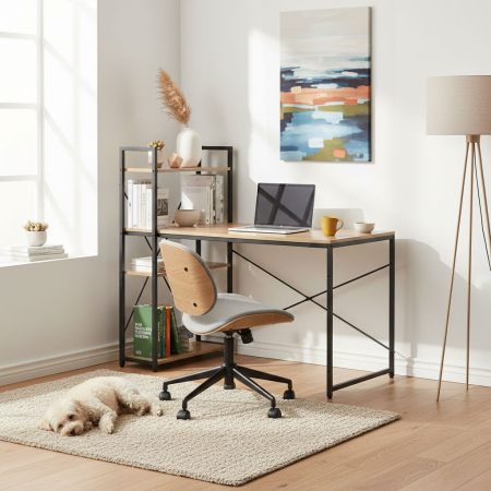 Homelux Birou 120x60 cm cu 3 rafturi Loft Style [2]