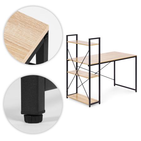 Homelux Birou 120x60 cm cu 3 rafturi Loft Style [6]