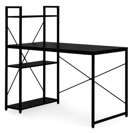 Homelux Birou 120x60 cm cu 3 rafturi Negru [5]