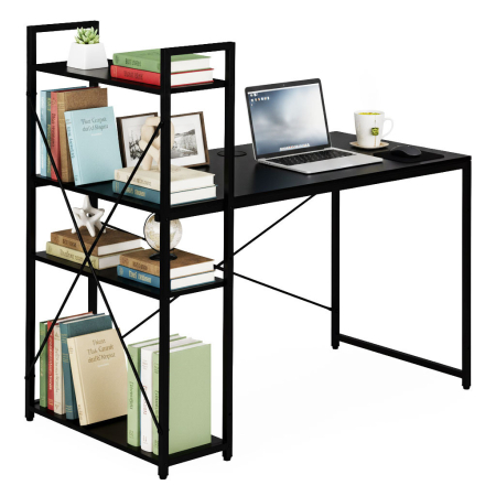 Produse temporar indisponibile - Homelux Birou 120x60 cm cu 3 rafturi Negru