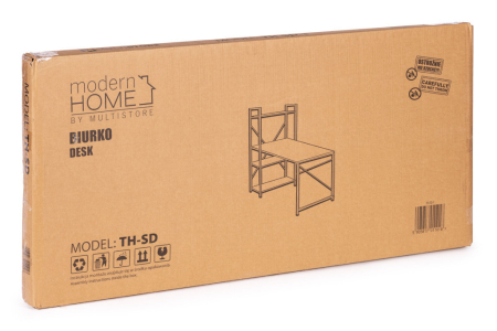 Homelux Birou 120x60 cm cu 3 rafturi Negru [8]