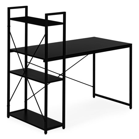 Homelux Birou 120x60 cm cu 3 rafturi Negru [4]