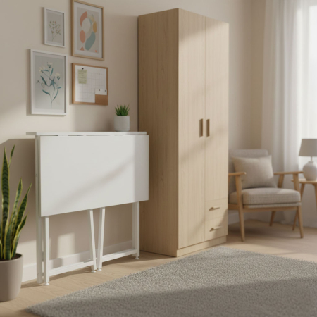 Homelux Birou pliabil 80x45 cm alb [2]