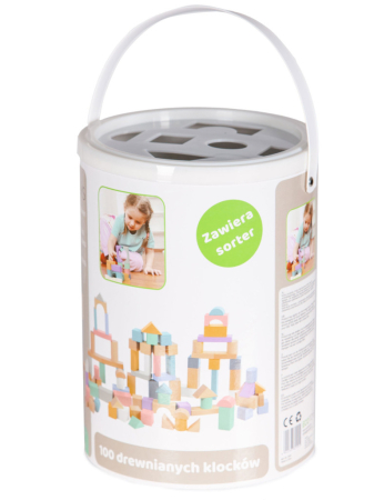 Homelux Bloc de construcție din lemn cu găleată de turnare set de 100 de piese [2]